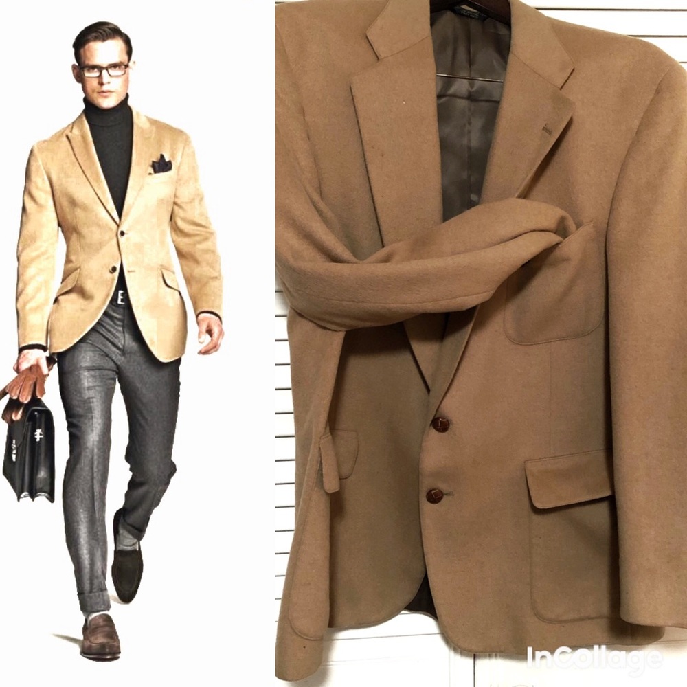 Vintage Turnbury Camel Hair Blazer Jacket Tan
